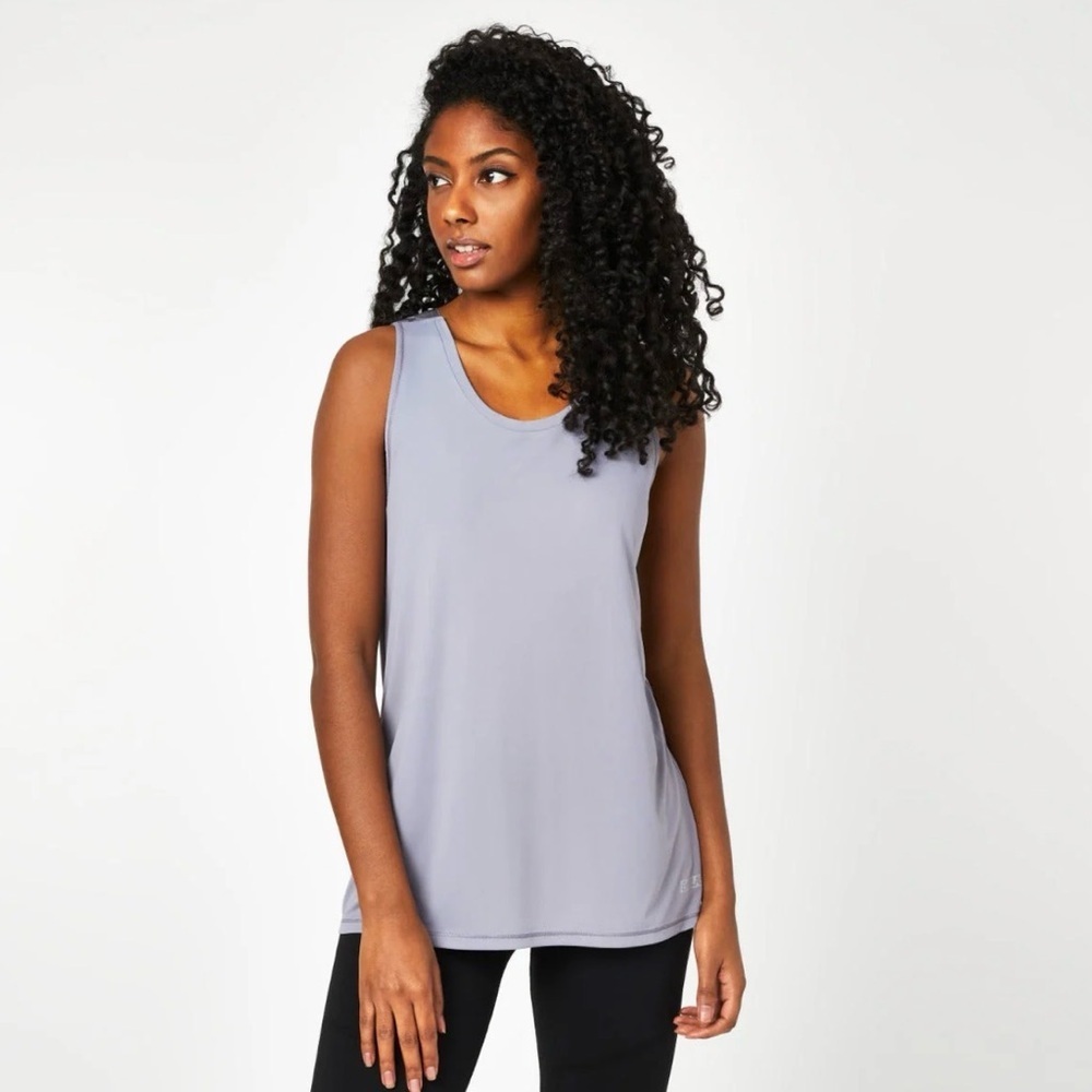 Coldwater Creek Gently Loved Gray & Black Two-Layer Tank Blouse, Size 14/16
